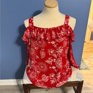 Floral Red Women's Top